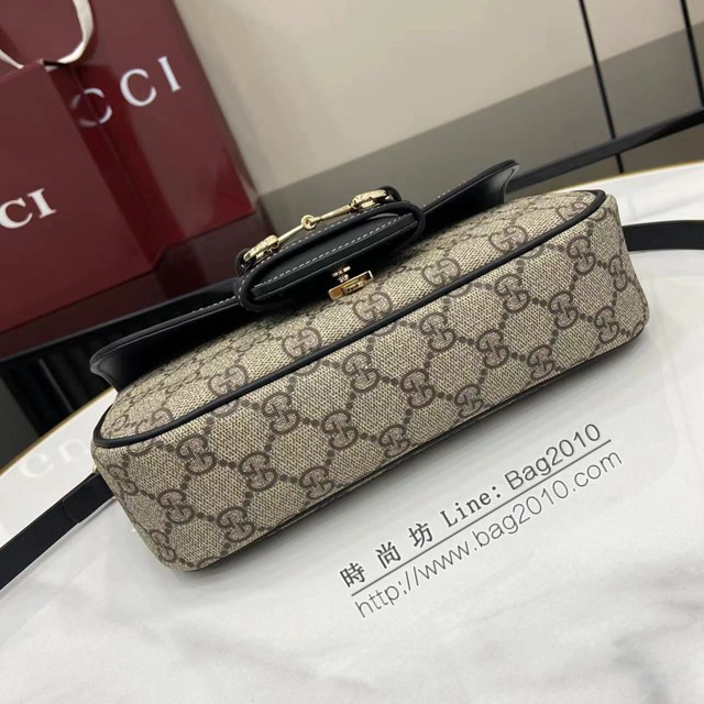 Gucci專櫃古馳最新款Horsebit 1955系列小號手提單肩斜挎女包 jh2761型號：815206